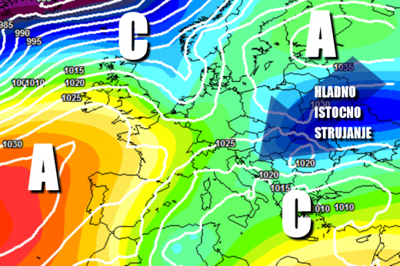 sinoptička karta europe Analiza sinoptičke situacije nad Europom do kraja siječnja: Zima  sinoptička karta europe