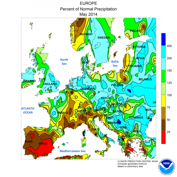 klimatska karta europe Klimatska ocjena svibnja u Europi | Crometeo klimatska karta europe