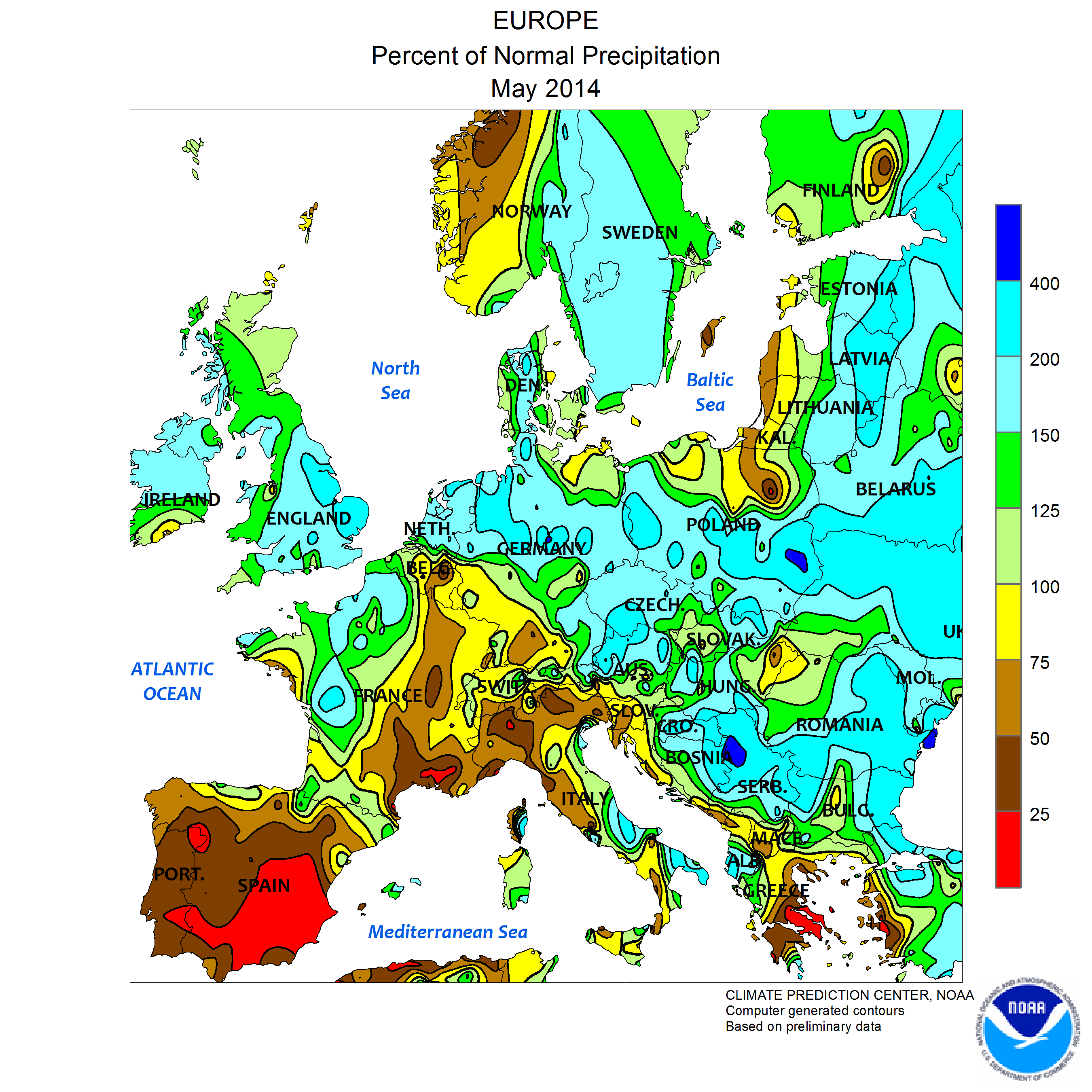 klimatska karta Klimatska ocjena svibnja u Europi | Crometeo klimatska karta